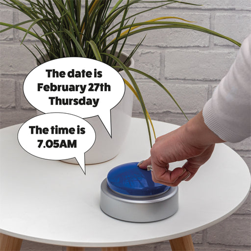 Big blue Button Talking Alarm Clock