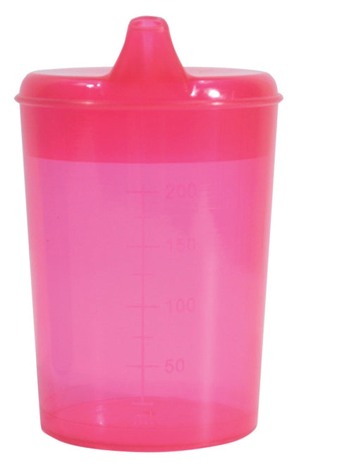 Plastic Drinking Cup with Two Spouts - Rose Red