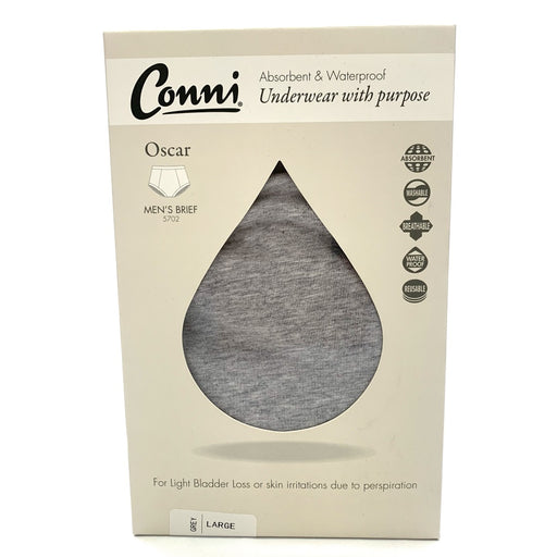 Conni Oscar Mens Brief Continence Product - grey