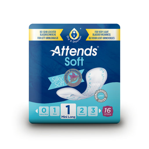 Attends Soft Pads Continence Products Attends 1 Mini Long  
