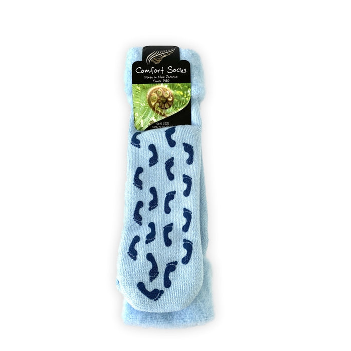 Comfort Socks with Non Slip Tread - Powder Blue