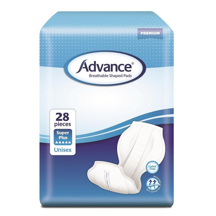 Advance Breathable Shaped Pads Continence Products Advance Super Plus  