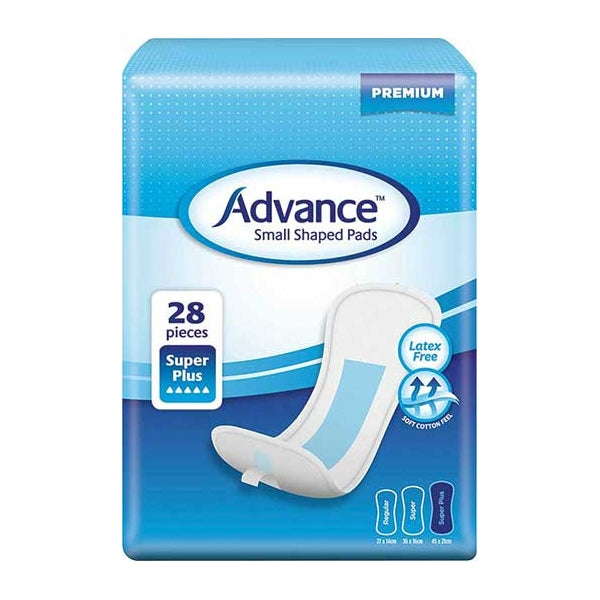 Advance Small Shaped Pads Continence Products Advance Super Plus  