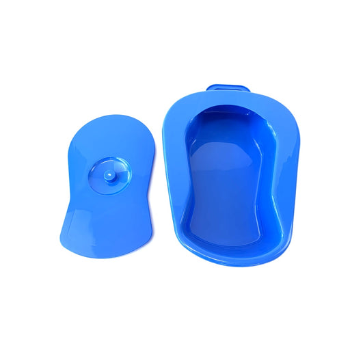 Blue plastic Bedpan with Lid