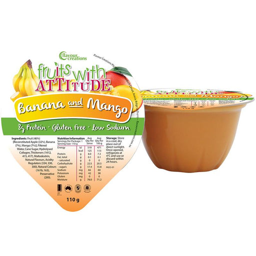 Fruits with Attitude Banana and Mango 110 g - 12 Pack Food Supplements Flavour Creations   