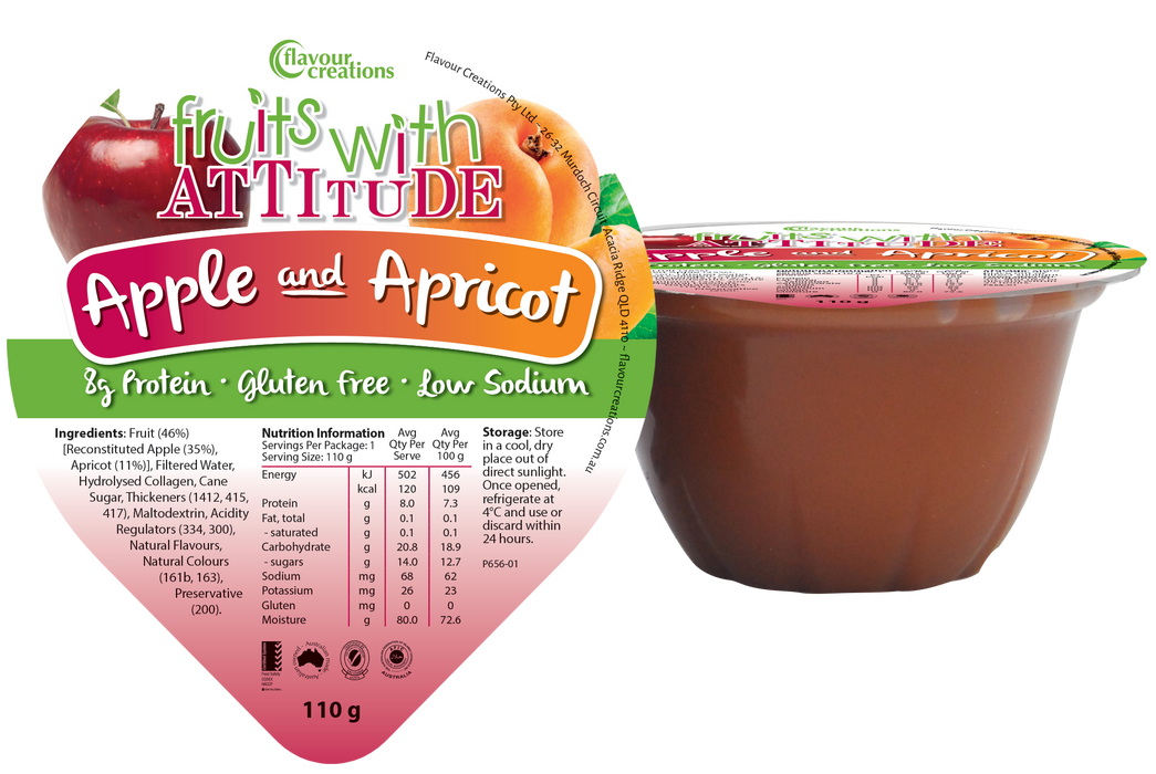 Fruits with Attitude Apple and Apricot  110 g - 12 Pack Food Supplements Flavour Creations   