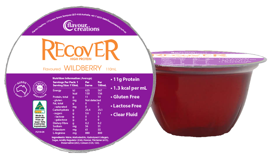 Recover Wildberry Flavoured 11g Protein Supplement 110mL - 36 Pack Food Supplements Flavour Creations   