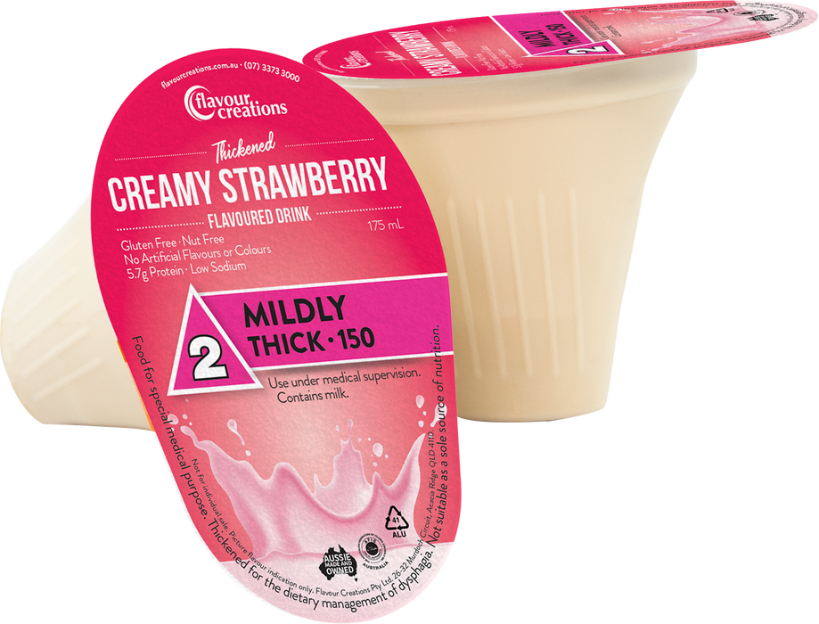 Flavour Creations Creamy Strawberry Flavoured Drink 175mL - 24 Pack Food Supplements Flavour Creations 150 - Mildly Thick  