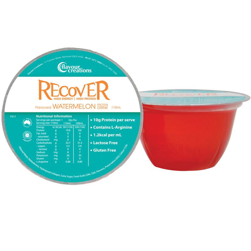 Recover Watermelon Flavoured 11g Protein Supplement 110mL - 36 Pack Food Supplements Flavour Creations   