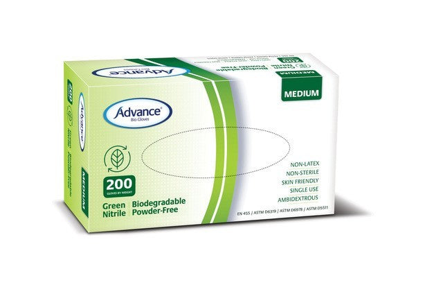 Advance Biodegradable Green Nitrile Gloves (Box 200)