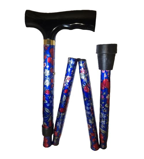 Folding Walking Stick with T Handle Walking Sticks Not specified Red/Blue Fruit