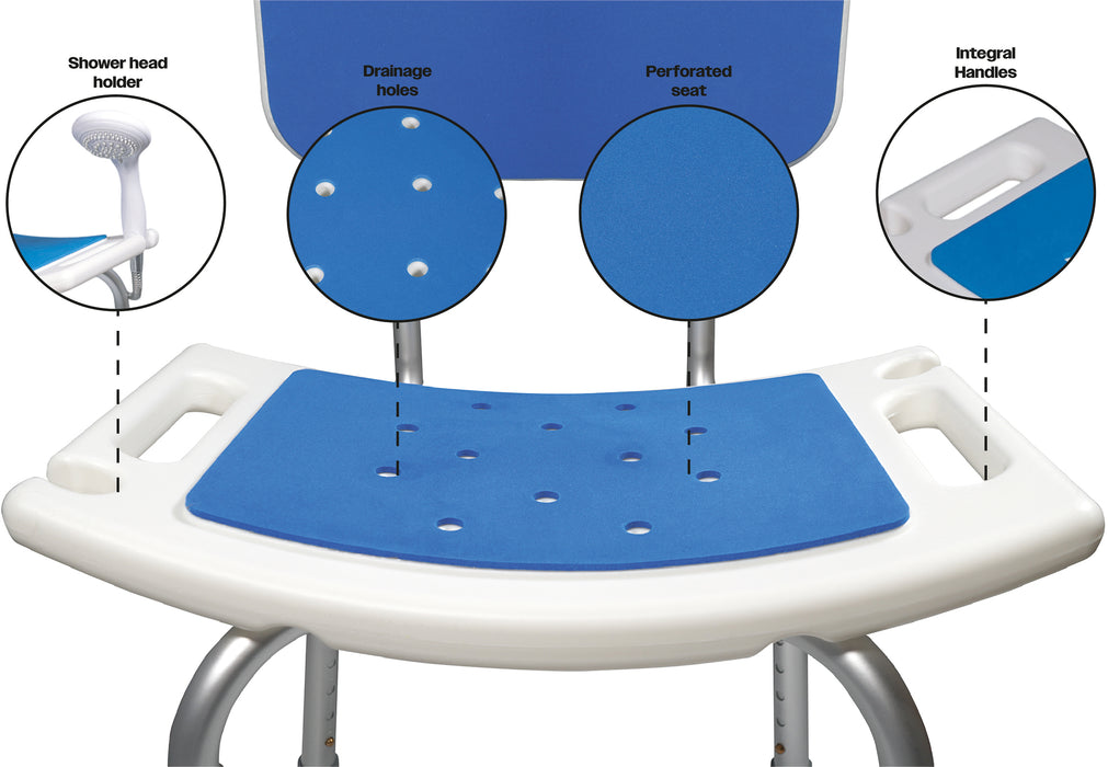 Shower Chair with Padded Seat and Backrest