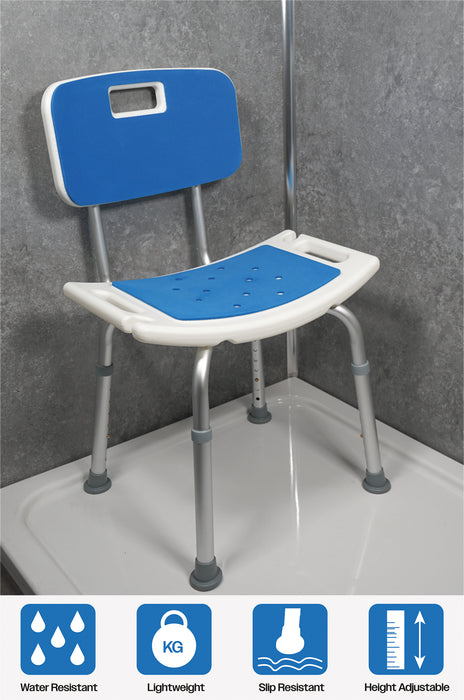 Shower Chair with Padded Seat and Backrest