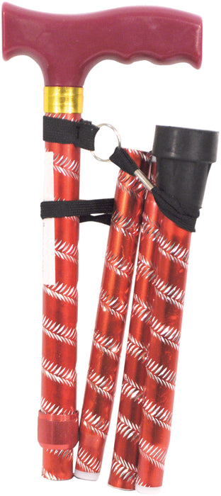 Extendable Plastic Handled Walking Stick with Engraved Pattern