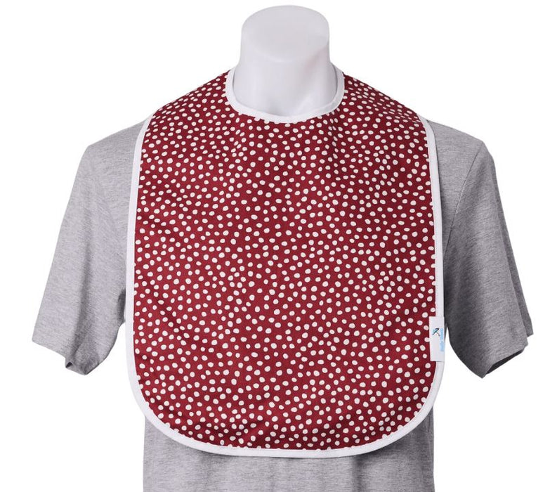 Brolly Sheets Feeding Bib - Adult Feeding Brolly Sheets Burgundy Dot