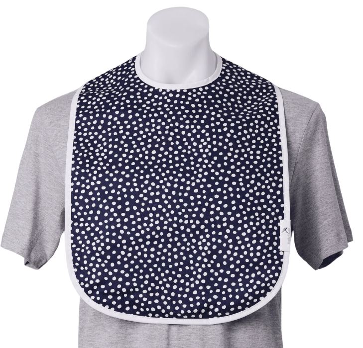 Brolly Sheets Feeding Bib - Adult Feeding Brolly Sheets Navy Dot