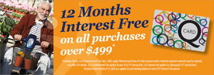   Q Card for 12 Months Interest Free 