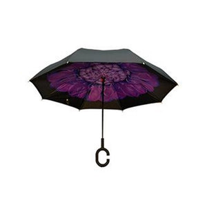Topsy Turvy Umbrella - Purple Flower
