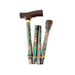 Folding Walking Stick with T Handle Paisley Green