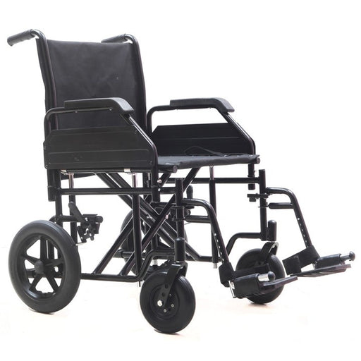 Bariatric Transit Wheelchair with 22" Wheels - black