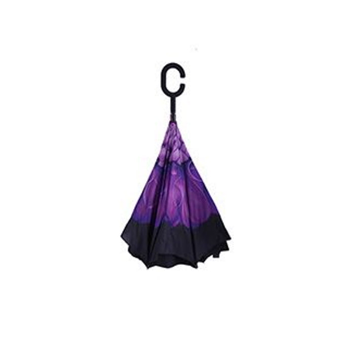 Topsy Turvy Umbrella - Purple Flower