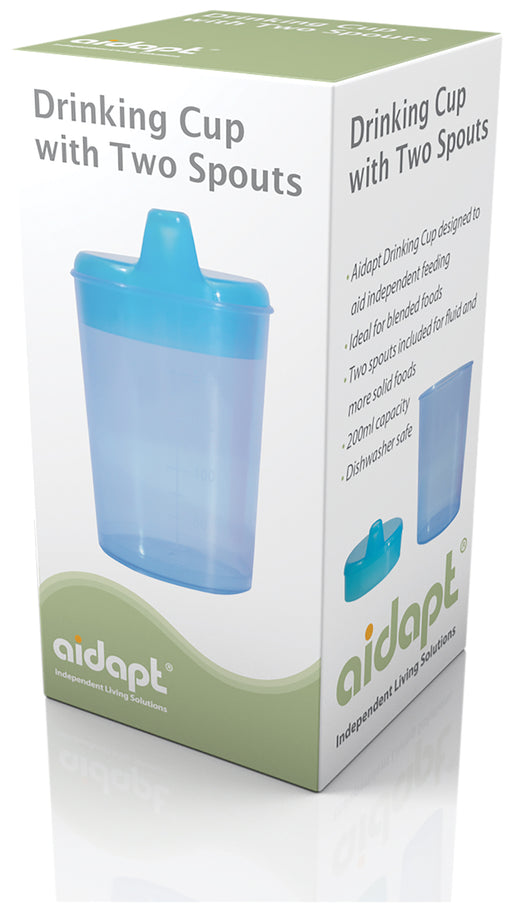 Plastic Drinking Cup with Two Spouts - Light Blue