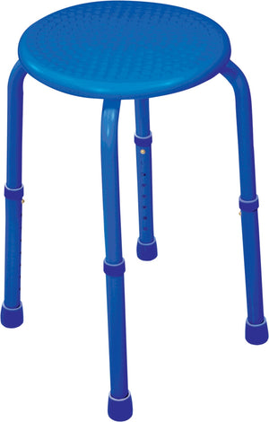 Round Shower Stool Height Adjustable - Blue
