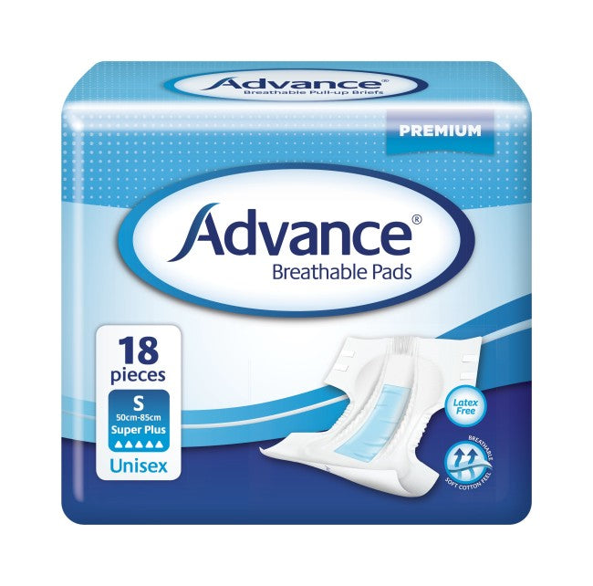Advance Breathable Pads Continence Products Advance S Super Plus 18 