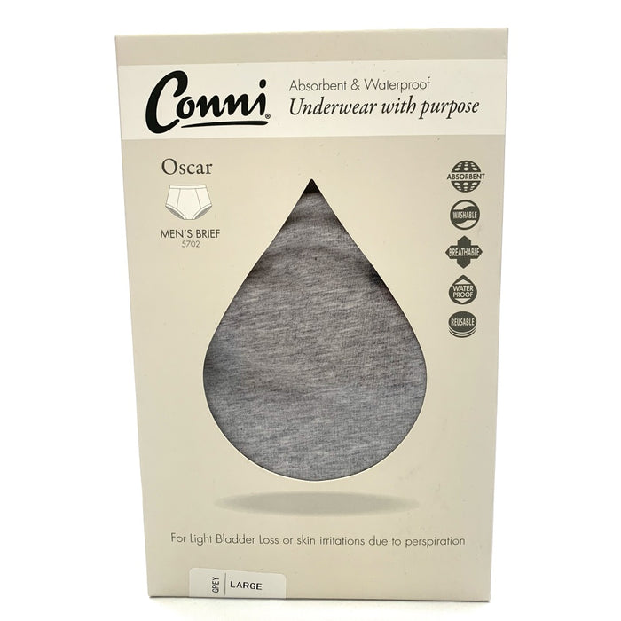 Conni Mens Oscar Grey - Reusable Absorbent underwear for men