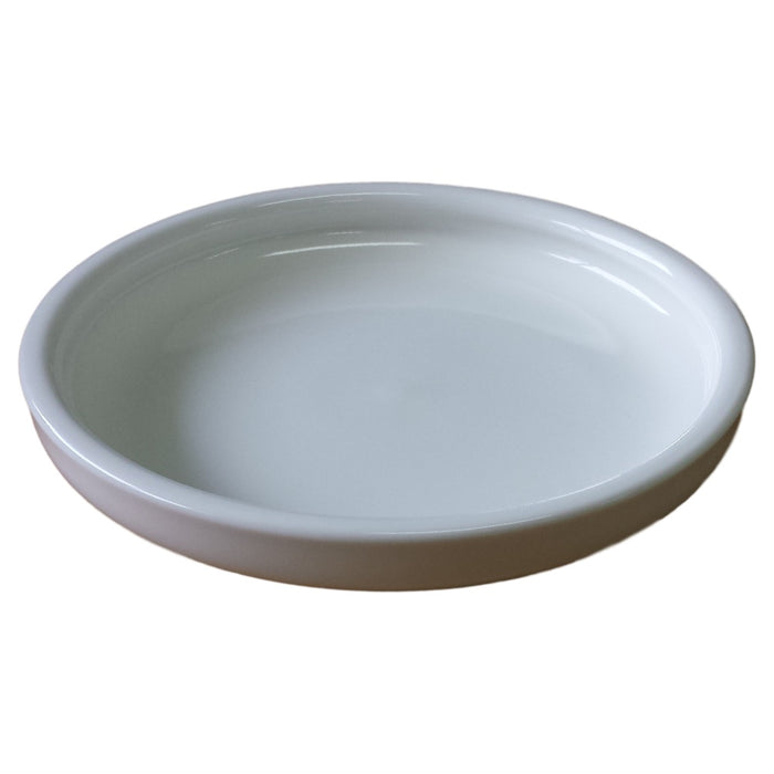 White Utility Plate Clear Glaze