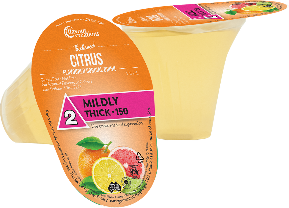 Flavour Creations Citrus Flavoured Cordial Drink 175mL Mildly Thick - 24 Pack