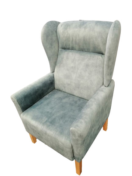 Mayfair Wingback Chair - Ash Timber Feet Lexie Fabric