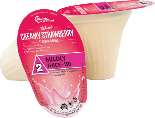 Flavour Creations Creamy Strawberry Flavoured Drink 175mL - 24 Pack Food Supplements Flavour Creations 150 - Mildly Thick  